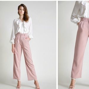 Wide leg light pink suit pants NWT